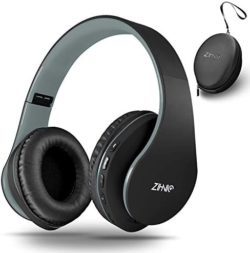 ZIHNIC Bluetooth Over-Ear Headphones – Premium Foldable, Noise-Cancelling Wireless & Wired Headset with Micro SD/TF Card Support and FM Radio – Lightweight Comfort & Superior Sound Quality for Uninterrupted Listening on Mobile Devices and PCs (Black)