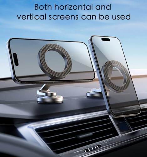 Magnetic Dashboard Phone Holder for Cars – Versatile Rotatable Mount for i Phone 15, 14, 13, 12 Pro Max Plus Mini & All Smartphones – Superior Stability for Hands-Free Navigation and Quick Access