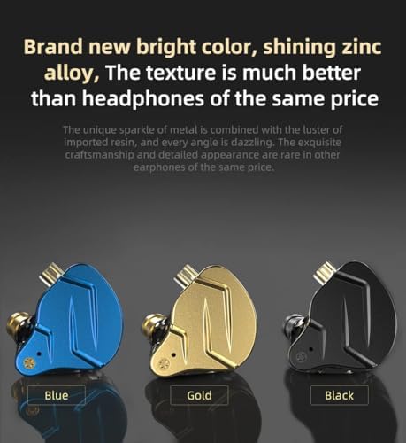 KZ ZSN Pro Dual Drivers Hi-Fi In-Ear Earphones with 1 BA & 1 DD – Exceptional Sound Clarity & Powerful Bass for Audiophile Musicians – Detachable Cable Design for Enhanced Customization & Compatibility – Ergonomic Fit for Long Listening Sessions