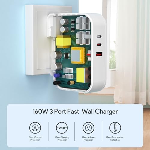 Ultra-Fast 96 W Mac Book Pro Charger with 6.6 ft Magnetic USB-C Cable – Compatible with 2021-2025 Mac Book Pro 14″/16″ & Mac Book Air 13″/15″ Models – Magnetic Connection for Secure Charging & Armor-Weave Durability – Lightning Speed Power Boost for M1/M2/M3/M4 Chipsets – 365-Day Warranty for Peace of Mind