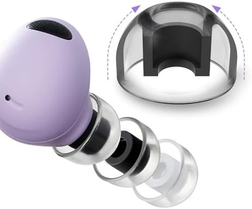 Upgrade Your Listening Experience with AZLA Sedna Earfit Crystal Tips for Galaxy Buds 2 Pro – Smoky Black – Customizable Noise-Canceling Earbud Tips (M/ML/L) for Ultimate Comfort and Superior Sound Isolation – Precision Fit for Enhanced Audio Clarity and Longevity