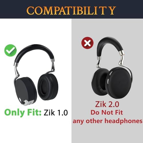 SOULWIT Luxury Earpads for Parrot Zik 1.0 Wireless Headphones – Premium Black Ear Cushions with Soft Protein Leather & High-Density Memory Foam for Ultimate Comfort and Enhanced Sound Isolation – Hassle-Free Replacement for Superior Audio Performance