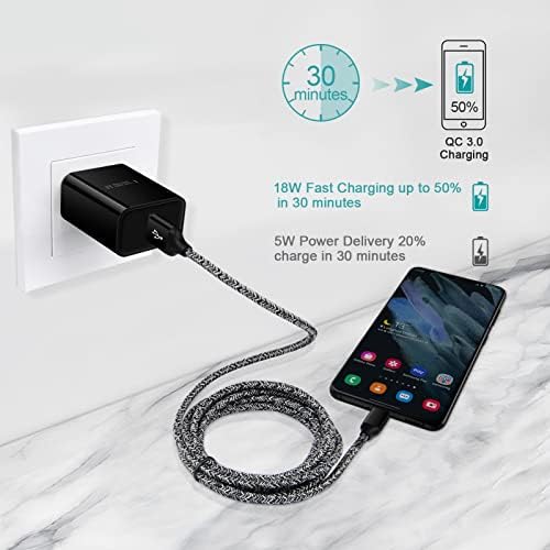 Ultra-Fast Android C Type USB C Car Charger for Samsung Galaxy S25 Ultra – 3.4 A Quick Charge Adapter with 3 FT Coiled Cable for Seamless Connectivity on the Go – Compact, Durable, and Perfect for Road Trips and Daily Commutes