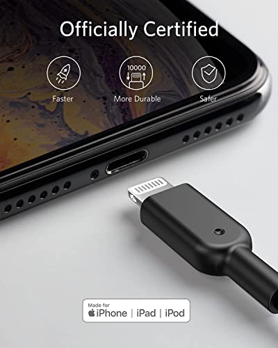 Powerline II Lightning Cable by Anker – MFi Certified 3 FT USB Charging & Sync Cord for i Phone 11, SE, Xs, XR, and More – Durable, High-Speed Data Transfer, Tangle-Free Design for Everyday Convenience and Travel