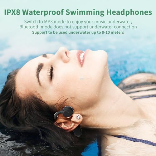 Revolutionize Your Swim: Bluetooth 5.3 Bone Conduction Headphones with 8 GB MP3 Storage – IPX8 Waterproof Open Ear Design for Ultimate Audio Enjoyment and Safety During Workouts