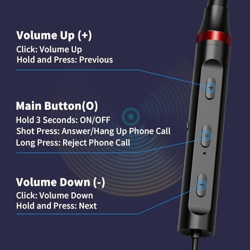 Revolutionary Neckband Bluetooth Earbuds – Superior Hi-Fi Stereo Sound for Active Lifestyles with Unmatched Compatibility for Pixel, Samsung, and i Phone – Lightweight, Sweatproof Design with Rapid Pairing and Extended Battery Life for Ultimate Audio Enjoyment