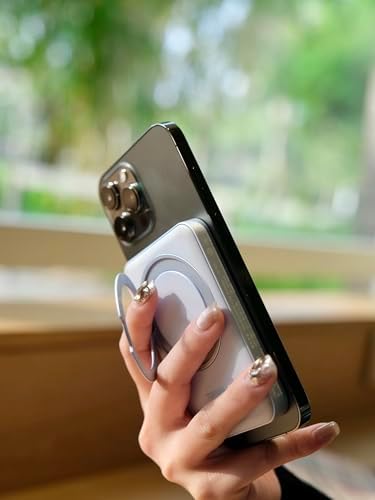 TORRAS 5,000 m Ah Magnetic Power Bank – Ultra-Slim Fast Wireless Charger with Built-in Stand for i Phone 16 Series – Convenient Portable Battery Pack for On-the-Go Charging – Enhanced Compatibility & Speed in Sleek Black Design