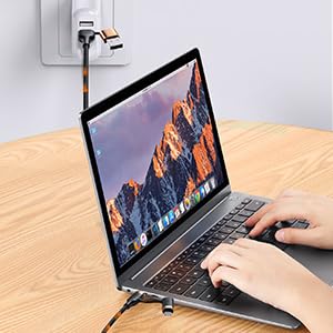 MJEMS 4-in-1 USB C Multi Fast Charging Cable – PD 60 W Nylon Braided Cord for Ultimate Device Compatibility – 3 A Fast Sync Charger Adapter for Laptops, Tablets, and Phones (6.6 FT) – Durable and Tangle-Free Charging Solution for Modern Tech Users