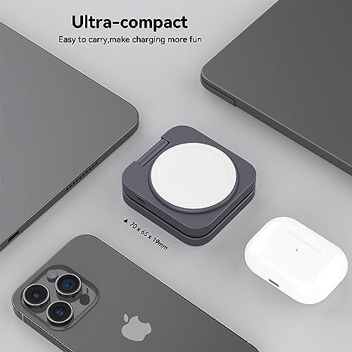 LULULOOK Portable 2-in-1 Wireless Charging Pad – Ultra-Sleek Aluminum Fast Charger for i Phone, Air Pods & Apple Watch – Compact Foldable Design for Travel & Home Use – Rapid 5 W Power Delivery for i Phone 12 to 16 Series – Effortless Charging Solution for Modern Lifestyles