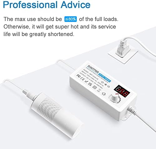 SHNITPWR Universal AC to DC Power Adapter – 48 W Adjustable Voltage Converter (3 V to 24 V) with 14 Interchangeable Tips & Polarity Converter for Maximum Device Compatibility and Efficient Performance, Ideal for Electronics Enthusiasts and Professionals