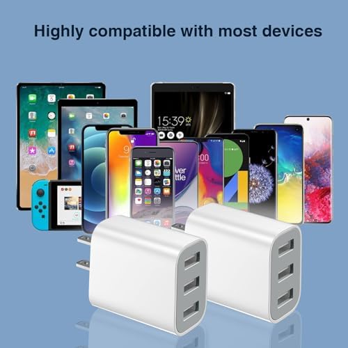 Dual-Pack USB Charger Block – Fast Multiport Wall Charging Adapter for i Phone 16/15/14/13/12/11/10 Pro and More – Compact Power Solution for Home, Office, and Travel – Enhanced Speed and Reliability for All Your Devices