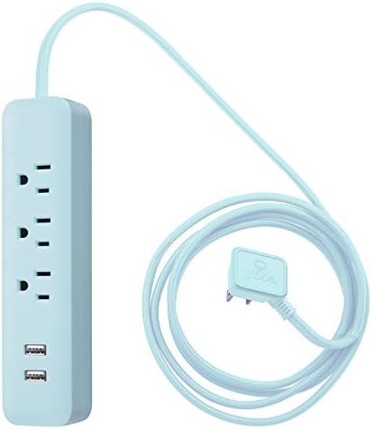 Globe Electric Designer Series 3-Outlet Power Strip in Chic Rose Finish – Stylish Surge Protector with Enhanced Compatibility and Fast Charging for Modern Homes and Offices