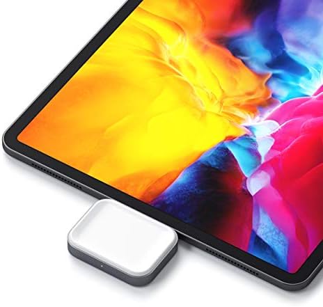 Satechi USB-C Wireless Charging Dock for Air Pods Pro & 3/2/1 – Fast, Sleek Charging Station Enhancing Your Workspace – Durable & Lightweight Design for Home, Office, and Travel Use – Effortlessly Power Your Earbuds with Style and Ease