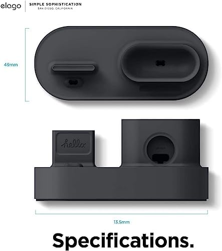 elago 3 in 1 Charging Station for Apple Devices – All-in-One Dock for i Phone, Apple Watch Series 10/9/8/7/6/5/4/3/2/1/SE, and Air Pods Pro/3/2/1 – Sleek, Space-Saving Design with Enhanced Speed and Compatibility (Original Cables Required) – Perfect for Home or Office Use