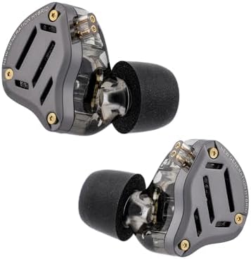 Experience Unrivaled Audio Precision with Linsoul KZ ZS10 PRO Hybrid IEM – 1 Dynamic + 4 Balanced Armature Drivers for Extraordinary Sound Clarity, Customizable 4-Level Tuning for Tailored Listening, Advanced 3-Way Crossover for Optimal Frequency Response, Premium Silver-Plated Cable for Superior Signal Integrity – Ideal for Musicians, Audiophiles, and Gamers with Integrated Microphone in Elegant Black Design
