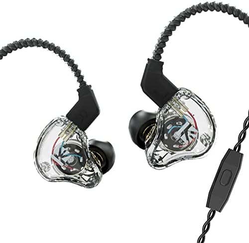 KBEAR KS1 Premium Wired Earbuds with Microphone – Superior In-Ear Monitors for Rich Deep Bass & Hi-Fi Stereo Sound – Noise-Isolating Design with Tangle-Free Removable Cord – Ergonomically Crafted for Comfort & Enhanced Device Compatibility in Workouts and Daily Use