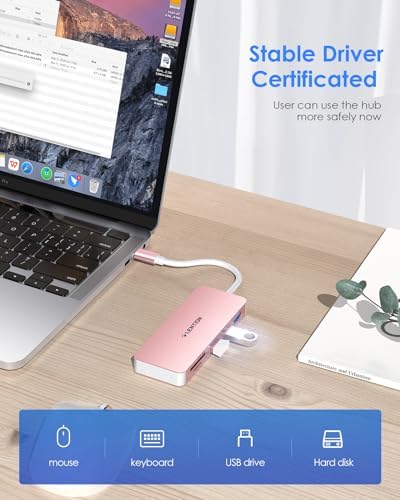 Upgrade Your Connectivity with the LENTION USB C Hub – 3 USB 3.0 Ports & SD/Micro SD Card Reader for i Phone 15, Mac Book Pro (2016-2023), Mac Air, i Pad Pro & Surface – Sleek Space Gray Design for Effortless Integration and High-Speed Data Transfer