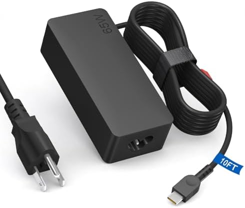 Premium 65 W USB-C Fast Charger for Lenovo Laptops – 14 ft Extended Cable for Yoga, Think Pad, and Chromebook – Global 100-240 V Compatibility – Ultimate Power Delivery for Home, Office, and Travel – Reliable Charging Solution for All Devices with Enhanced Flexibility and Performance