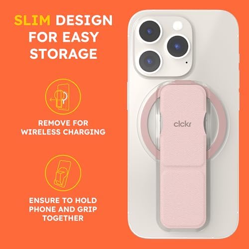 Elevate Your Mobile Experience with the CLCKR Mag Safe 3-in-1 Phone Grip – Lilac – Innovative Grip, Kickstand & Finger Loop Technology for i Phone 16/15/14/13/12, Galaxy S25/S24/S23/S22, and Pixel Devices – Stylish & Durable Accessory for Effortless Compatibility – Ultimate Convenience & Hands-Free Usability for Everyday Adventures – Enhance Your Smartphone’s Functionality Today!