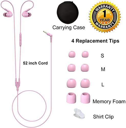 Lightweight Purple Sport Earbuds for Small Ears: Noise-Isolating, Comfortable Fit with Earhooks for Kids and Women, Perfect for Running and Workouts, Hands-Free Mic and Volume Control for Seamless Connectivity