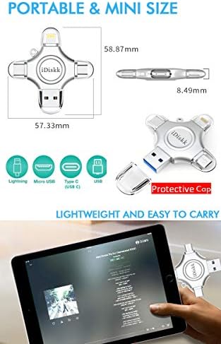 Revolutionize Your File Management with the MFi Certified i Diskk 128 GB Flash Drive – Ultimate 4-in-1 Storage Solution for i Phone 15, 16, i Pad & More! Seamlessly Transfer Photos, Videos & Files Across i OS, Android, Samsung, Type-C & Mac Book – Lightning-Fast USB 3.0 Speed & Enhanced Compatibility for All Your Devices! Perfect for Expanding Your Digital Library with Compact, Durable Design!