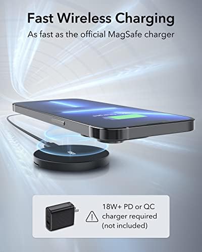ESR Mag Safe 15 W Wireless Charger – Dual USB-C Charging Pad for i Phone 16 Pro Max, 16 Pro, 16, 16 Plus, 15, 14, 13, 12, and Galaxy S25 – Sleek Desert Titanium Finish – Effortless Magnetic Alignment for Air Pods Pro/3/4 – High-Speed Charging & Enhanced Device Compatibility
