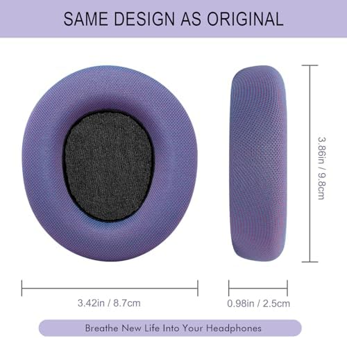 Upgrade Your Sound: GEVO High-Density Foam Ear Pads for Steel Series Arctis Nova – Stylish Purple Magic Mesh Fabric Cushions for Pro Wired, Nova 1, 3, 4, 5, 7 Headphones – Enhanced Comfort and Sound Isolation for Long Listening Sessions