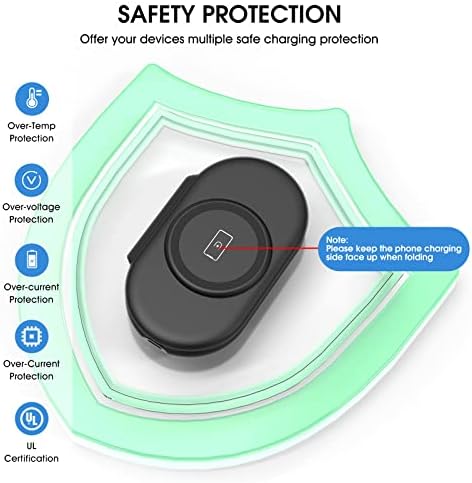 Revolutionary Compact Magnetic Wireless Charger – Fast-Folding Travel Station for i Phone 15/14/13/12/Pro/Max/SE/11/X/XR/8 & Apple Watch Series 9/8/Ultra/SE/7/6-2 – Ultimate On-the-Go Power Hub with Enhanced Safety Features for Tech Enthusiasts and Travelers – Portable Multi-Device Charging Solution for i Pods 3/Pro/2, Perfect for Efficient Travel and Seamless Connectivity