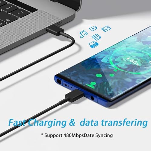 Elevate Your Charging Game with the 45 W Super Fast Charger for Samsung Galaxy Tab-S9 Series – Includes a Versatile 6.6 FT USB-C Cable for Unmatched Flexibility – Compact Design for On-the-Go Users – Engineered with Advanced Safety Features to Prevent Overcharging and Ensure Efficiency – Ideal for Busy Lifestyles and Quick Power Boosts