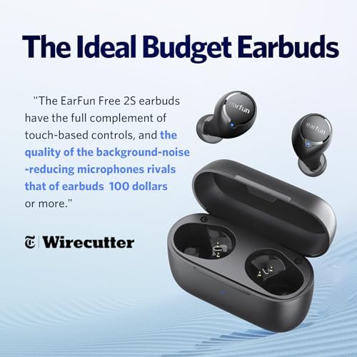 Experience Unmatched Sound Quality with Ear Fun Free 1 S Wireless Earbuds – Deep Bass Bluetooth Headphones Featuring 4 Mics for Crystal-Clear Calls, Customizable EQ App for Tailored Audio, IPX7 Waterproof Design for Ultimate Durability, 30 Hours Playtime with Wireless Charging Capability, Compatible with All Devices
