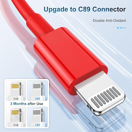 Premium 3-Pack Apple MFi Certified Lightning to USB Charger Cables – 6 FT Durable Fast Charging Cords for i Phone 13/12/11/11 Pro/11 Max/X/XS/XR/XS Max/8/7/6 – Enhanced Performance and Extended Reach for Seamless Device Connectivity
