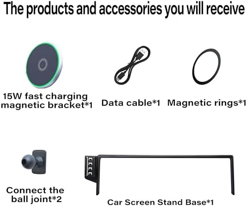 Car Phone Holder for 2023-2025 Toyota BZ4X / Subaru Solterra Accessories Apply to 8/12.3 Inch Touch Screen 15W Fast Wireless Charger Screen Fixed Clip Cell Phone Mount Hands-Free – Enhanced Compatibility and Speed