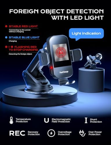 CHGeek 15 W Wireless Car Charger & Auto-Clamping Phone Mount – Fast Qi Charging Solution for i Phone 15/14/13/12/11 Pro Max & Samsung Galaxy S25/S24/S23/S22/S21/S20 – Stylish Pink Design for Modern Drivers – Effortless Device Security & Optimal Viewing Angles