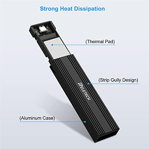 Ultra-Fast M.2 SSD Portable Hard Drive Enclosure – USB 3.1 Type-C (10 Gbps) Compatible with NVMe & SATA SSDs for Mac Book – Elegant Black Design for Enhanced Data Security and Versatile Storage Solutions