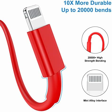 Upgrade Your Charging Game with 3-Pack 10 Ft MFi Certified i Phone Charger Cables – High-Speed USB to Lightning Power Cords for i Phone 14, 13, 12, 11 Pro Max, Mini & More – Durable, Flexible & Stylish Blue Design for Ultimate Convenience and Longevity