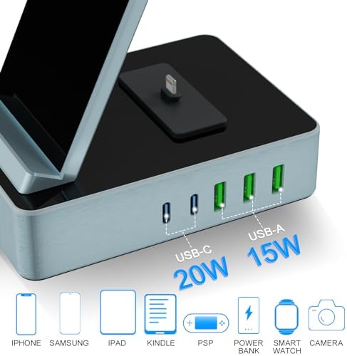 Power Up Your Workspace with the 100 W Aluminum Alloy 8-in-1 Wireless Charging Station – Fast USB-C Dock for i Phone, i Watch & Air Pods Pro – Sleek, Durable Design for Multi-Device Efficiency
