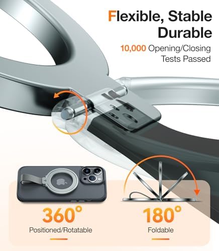 TORRAS 2025 Gen 5.0 Magnetic Phone Grip Holder & Kickstand – Premium Rose Gold Accessory for i Phone 11-16, Samsung, and Google Devices – Enhanced Magnetic Grip & Versatile Hands-Free Viewing – Ideal for Collapsible Phone Support and On-the-Go Convenience