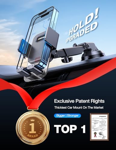 AKESEPE [Thick Cases Friendly [85+LBS Strongest Suction] Phone Holders for Your Car 2025 Upgraded Car Phone Holder Mount Truck Stand for Dashboard Windshield Vent for iPhone Samsung All Phones – Enhanced Compatibility and Speed
