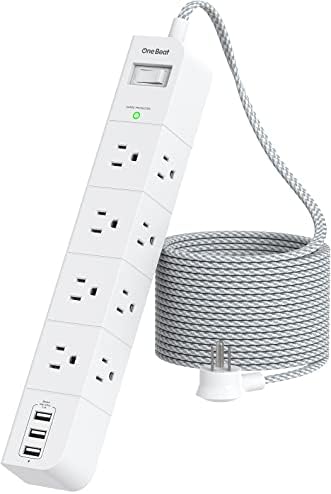 15 ft Heavy-Duty Extension Cord with Surge Protection | 8 AC Outlets & 3 Fast USB Ports | Flat Plug Wall Mount Power Strip for Home & Office | ETL Certified Charging Station for Safe, Efficient Device Management 15 ft Heavy-Duty Extension Cord with Surge Protection | 8 AC Outlets & 3 Fast USB Ports | Flat Plug Wall Mount Power Strip for Home & Office | ETL Certified Charging Station for Safe, Efficient Device Management