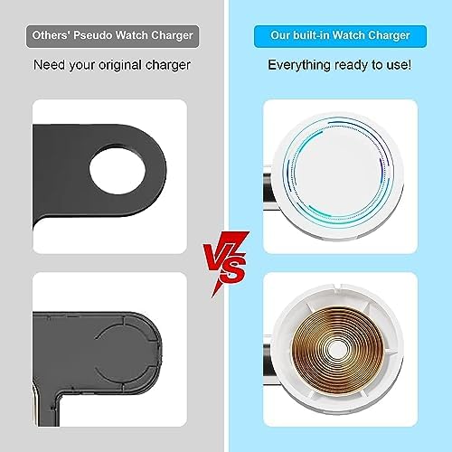 Elevate Your Charging Experience with the 3-in-1 Wireless Charging Station – 15 W Fast Charger Compatible with i Phone 14/13/12 Mag Safe, Apple Watch Ultra/Series 8-1/SE, and Air Pods – Streamlined Multi-Device Power Solution for Home and Office Use