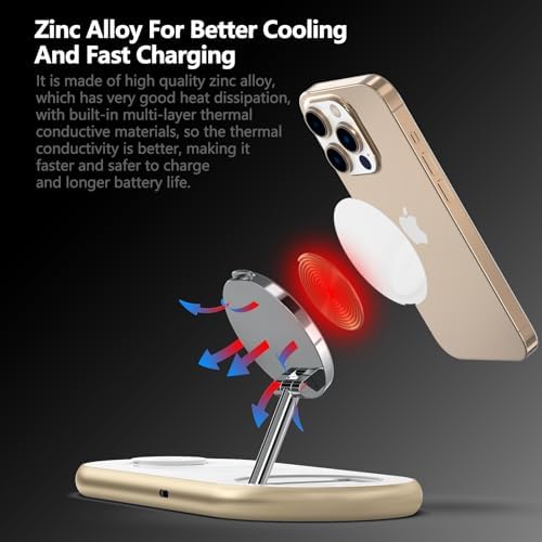 2025 Enhanced 3-in-1 Charging Station for Apple Devices | Fast Magnetic Mag-Safe Wireless Charger for i Phone 16/15/14/13/12, Apple Watch 1-10/Ultra, & Air Pods Pro | Sleek Silver Design | Compact & Portable Charging Solution for Home and Travel | Superior Compatibility and Rapid Charging Efficiency