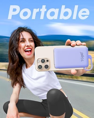 Ultra-Compact TG90° Portable Charger: 5000 m Ah Power Bank with Integrated AC Wall Plug and Triple Output for i Phone and Android Devices – Fast Charging Made Effortless and Convenient