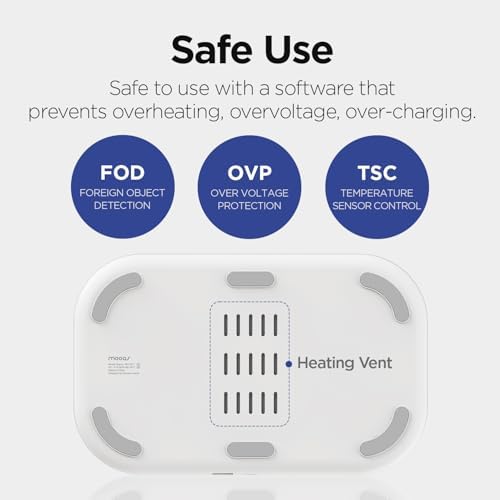 mooas 4-in-1 Fast Wireless Charging Station with LED Clock and Nightlight – Ultimate Multi-Device Charger for i Phone 15/14, Galaxy S24/S23, Apple Watch, and Air Pods – Stylish, Efficient Power Hub with Enhanced Compatibility and Fast Charging Capability