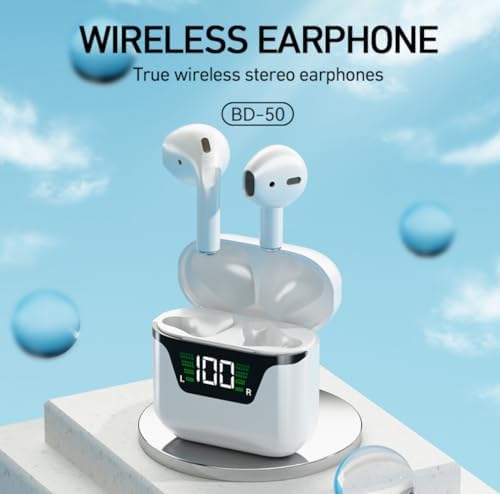 Elevate Your Audio Experience with Next-Gen Bluetooth 5.3 Wireless Earbuds – Experience Superior Bass Quality, Active Noise Cancellation for Clear Calls, and Real-Time LED Battery Feedback – Ideal for Fitness, Daily Travel, and Relaxation – Designed for Long-Lasting Comfort and Durability