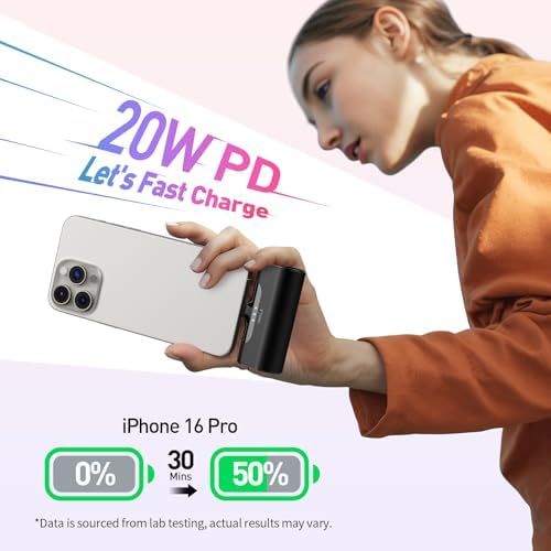 Ultra-Compact i WALK 4,500 m Ah Portable Charger for i Phone 16/15 & Samsung Galaxy S25/S24/S23 – Fast 20 W Power Bank with USB-C Connectivity for Seamless On-the-Go Charging – Lightweight Travel Essential for All Smartphones