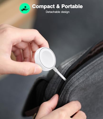 Yootech Magnetic Wireless Charger for Apple Watch – Ultra-Fast Portable Charging Solution for Travelers – Lightweight, Durable Design for Effortless On-the-Go Power – Fully Compatible with All Apple Watch Models Including Series Ultra/10/9/8/7/6/SE/5/4/3/2 – Experience Hassle-Free, Cable-Free Convenience While Maximizing Your Device’s Efficiency