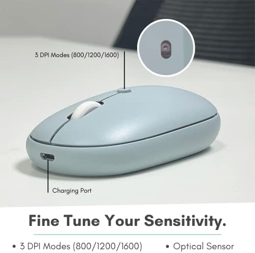 Sleek Macally Wireless Bluetooth Mouse – Rechargeable, Ergonomic Design for Mac & PC – Ultra-Quiet Clicks Perfect for Home, Office & Travel – Enhanced Compatibility with Mac Book Air/Pro, i Mac & Windows Laptops – Experience Comfort & Efficiency in Every Click