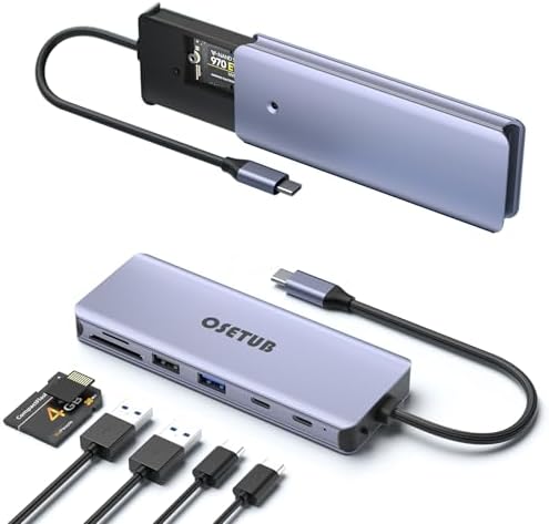 Revolutionary 8-in-1 USB-C Hub with M.2 NVMe/SATA SSD Enclosure – Experience Blazing 10 Gbps Data Transfer, Crystal-Clear 4 K HDMI Output, and Robust 100 W Power Delivery – Ultimate Connectivity Solution for XPS Users and Tech Savvy Professionals