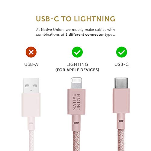 Revamp Your Charging Routine with Native Union 10 ft USB-C to Lightning Belt Cable – Ultra-Durable MFi Certified Cable for i Phone 14 Series & All Lightning Devices – Fast Charging & Data Transfer in Stylish Cosmos Finish for Enhanced Mobility and Performance