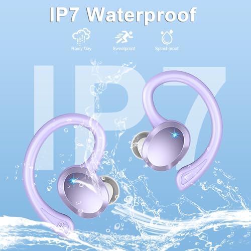 Premium Bluetooth 5.3 Wireless Earbuds – IP7 Waterproof Sport Headphones with 48-Hour Battery Life, Noise-Cancelling Mic, and 3 D Hi-Fi Stereo for Ultimate Workout Performance – Perfect for Running and Gym Enthusiasts